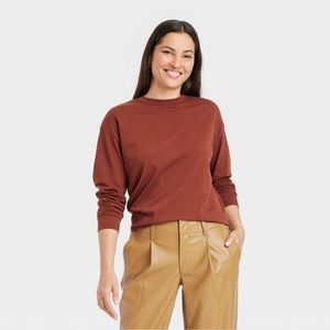 A New Day Brown/Rust Long Sleeve T-Shirt Women’s XS